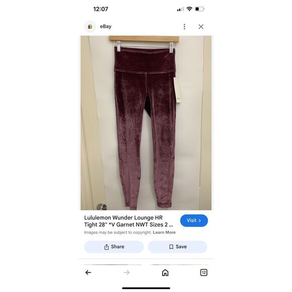 Lululemon Wunder Lounge Special Edition Plum Velvet Leggings sz 4 EUC - Picture 6 of 12